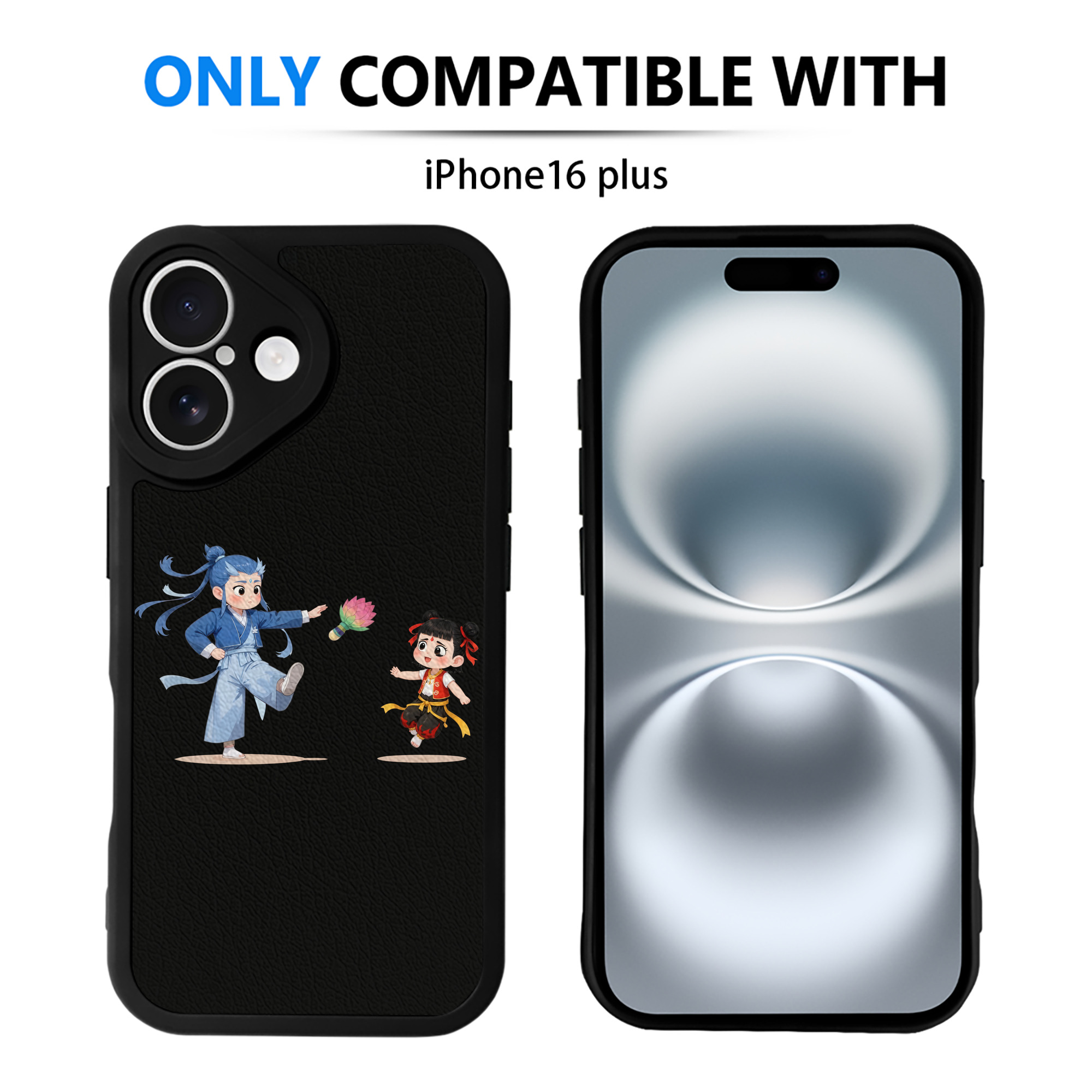 （画像用） Ne Zha 2 ナタ 魔童の大暴れ 【iPhone 16シリーズ対応】シリコンスマホケース（レザー調） 材質：シリコン